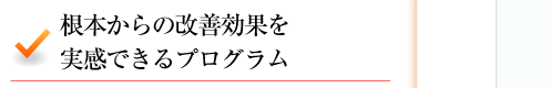 根本からの改善効果を実感できるプログラム