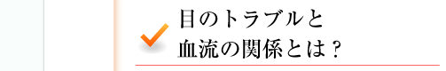 目のトラブルと血流の関係とは？ 