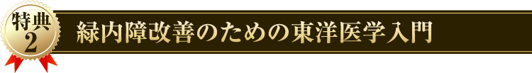 特典２ 緑内障改善のための東洋医学入門